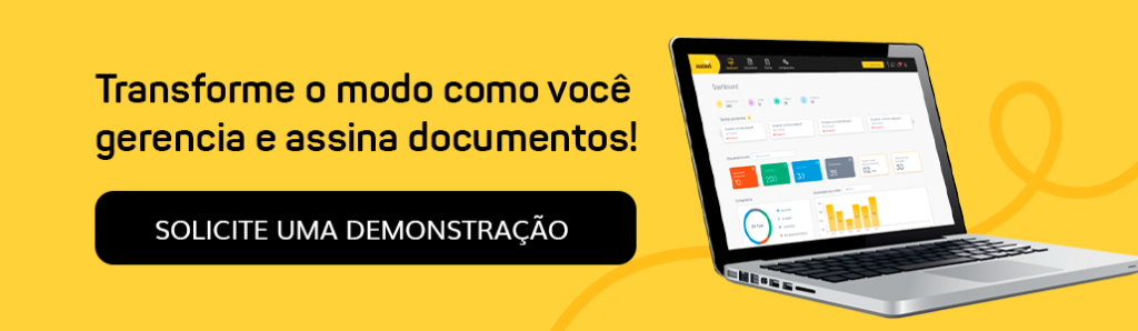 Banner CTA com redirecionamento para página de solicitação de demonstração da Assinei.