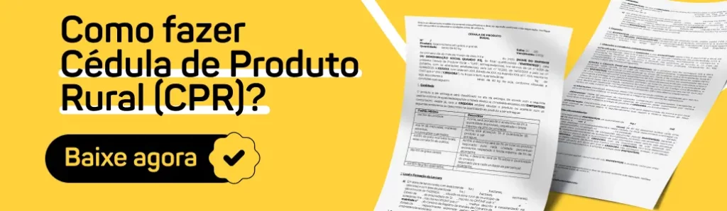 Banner CTA com redirecionamento para página de download do infográfico "Como fazer Cédula de Produto Ruural?" | Descrição da imagem: homem utilizando tablet no campo. Texto da imagem: Como fazer Cédula de Produto Rural (CPR)? Baixe agora